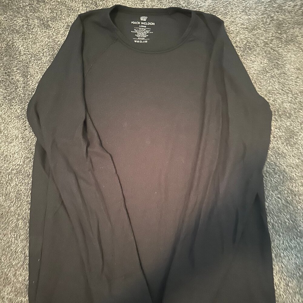 Mac Weldon WARMKNIT Waffle Long Sleeve Crew Black
